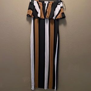 Capella multicolor ruffle crop body con dress size 1X